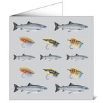 Mayfly Art Salmon And Flies Greeting Card
